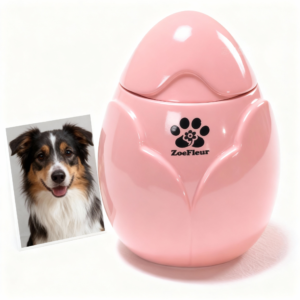 Peony Pet Cremation Urn - Eco-Resin Keepsake & Sympathy Gift for Cat or Dog
