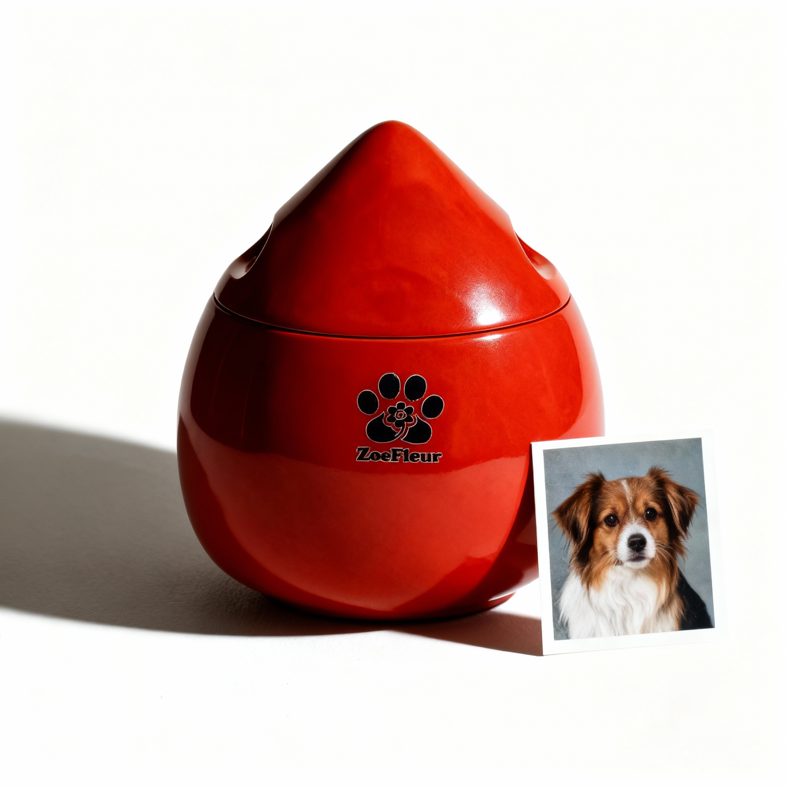 ZoeFleur Peach-Shaped Pet Urn – Eco-Resin Cremation Keepsake for Dog or Cat Ashes, Memorial Home Decor - 图片 2