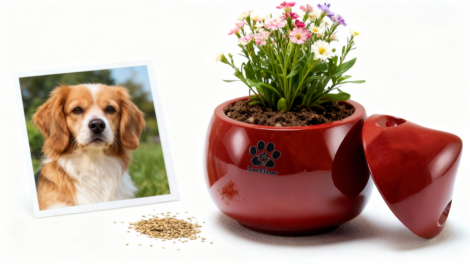ZoeFleur Peach-Shaped Pet Urn – Eco-Resin Cremation Keepsake for Dog or Cat Ashes, Memorial Home Decor - 图片 4