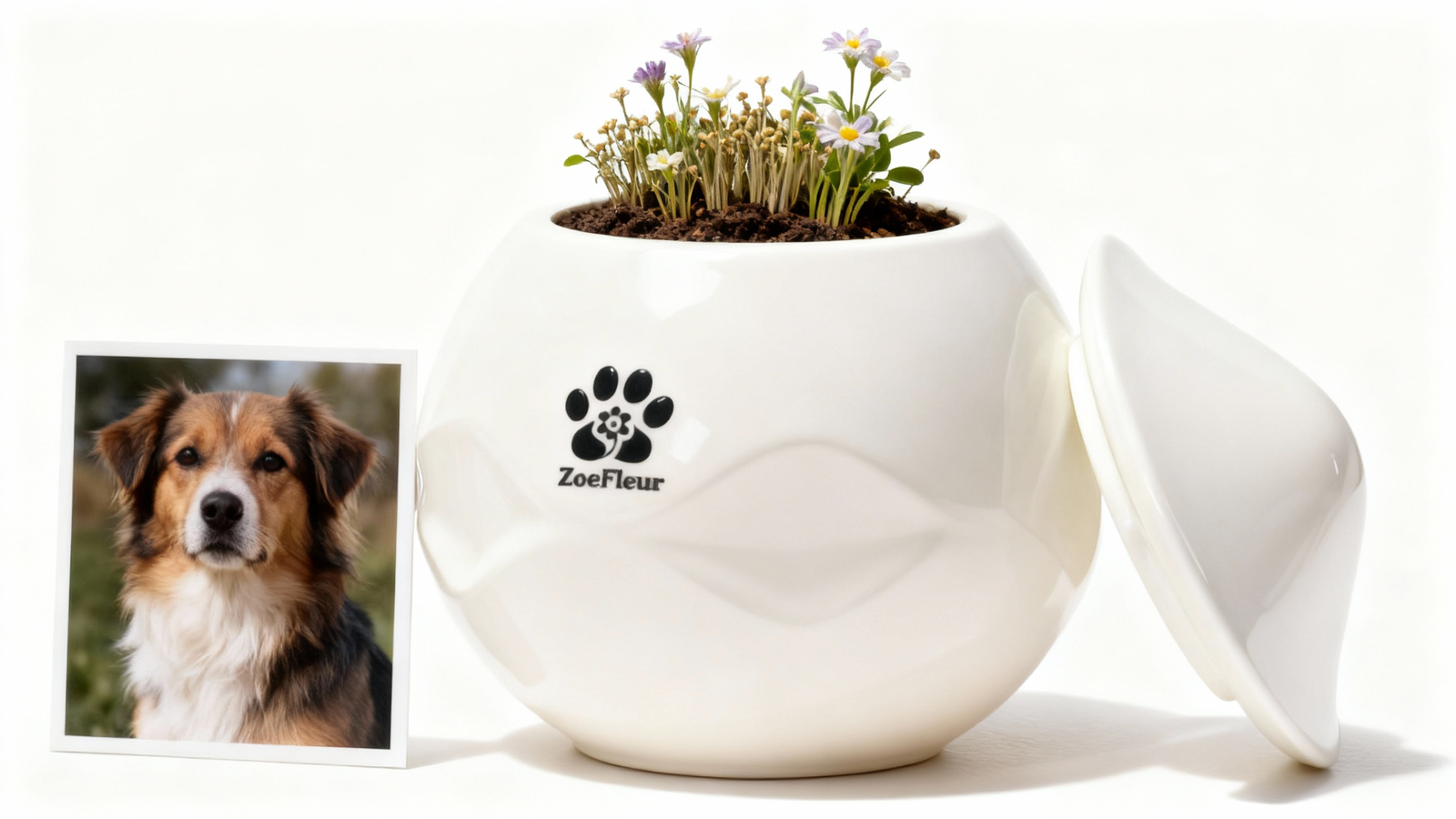 ZoeFleur Memorial Urn for Cat or Dog - Landscape Art Keepsake in Eco-Resin, A Healing Home Ornaments - 图片 4