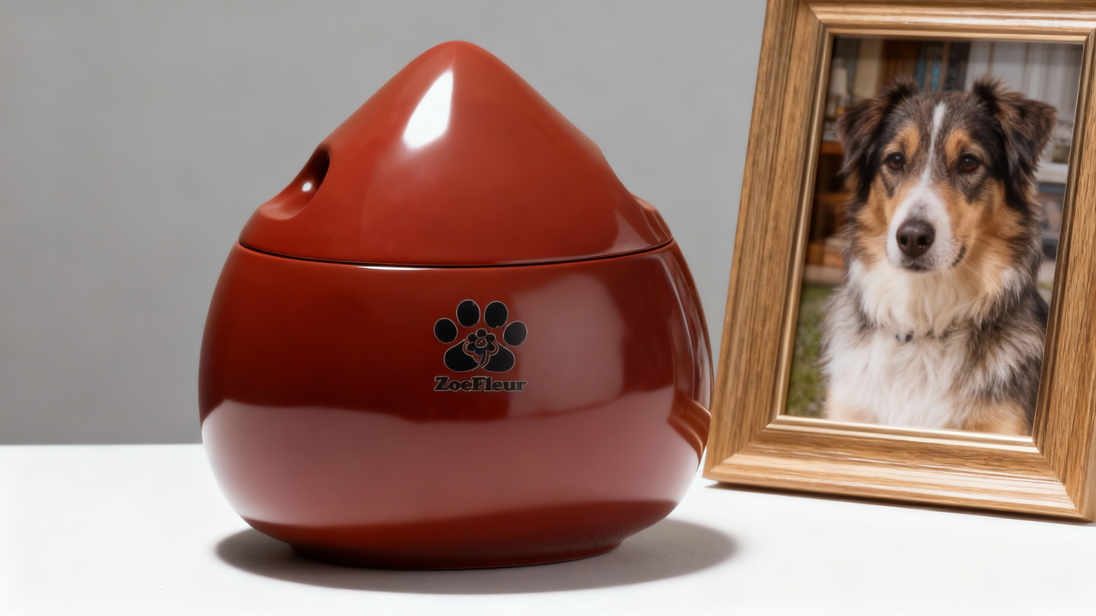 ZoeFleur Peach-Shaped Pet Urn – Eco-Resin Cremation Keepsake for Dog or Cat Ashes, Memorial Home Decor - 图片 3