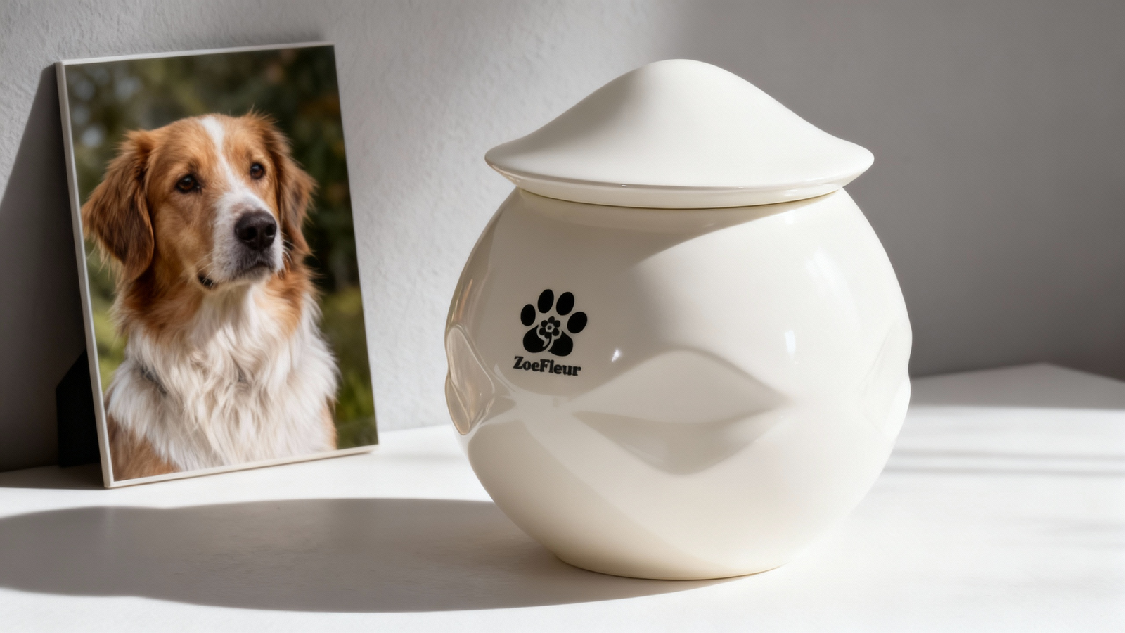ZoeFleur Memorial Urn for Cat or Dog - Landscape Art Keepsake in Eco-Resin, A Healing Home Ornaments - 图片 3
